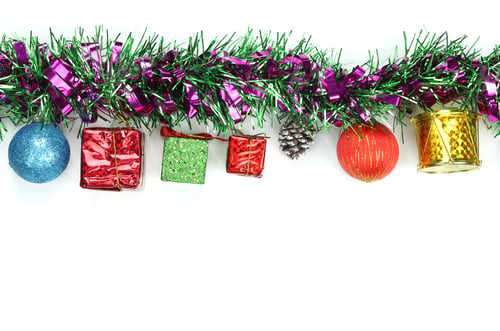Preview: Christmas And New Year Decorations On White Background And Have Copy Space To Design In Your Work
