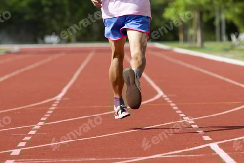 Preview: Male Running At A Track And Field Stadium