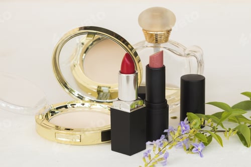 Preview: Beauty Skin Face Cosmetic Makeup Of Colorful Woman On White