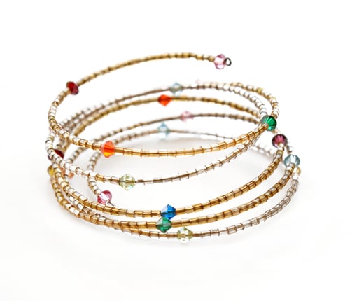 Preview: Bright Bracelet With Different Beads On White Background