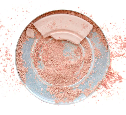 Preview: Box Of Make Up Powder Cosmetic On White.