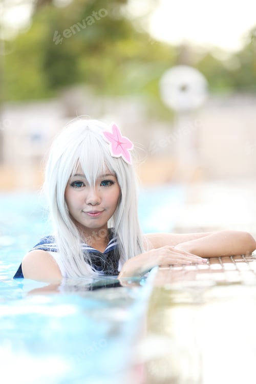 Preview: Asian Cosplay Girl With Swim Suite