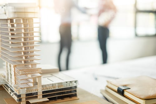 Preview: Architectural Office Desk Background Construction Project Ideas Concept, With Drawing Equipment