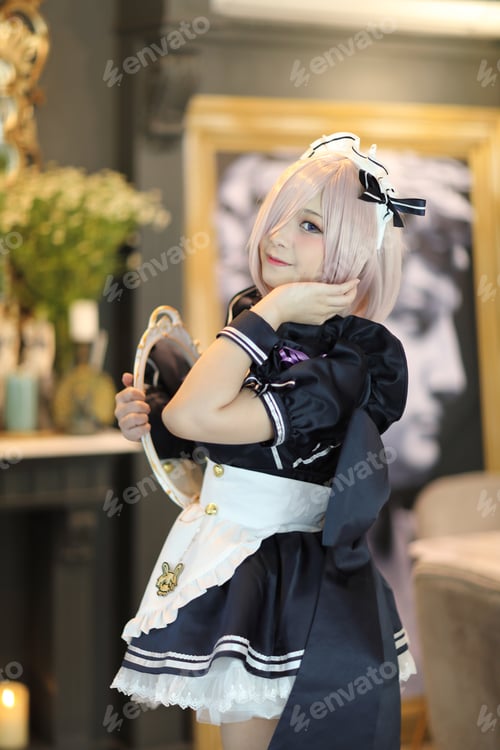 Preview: Japan Anime Cosplay Portrait Of Girl With Comic Maid Costume