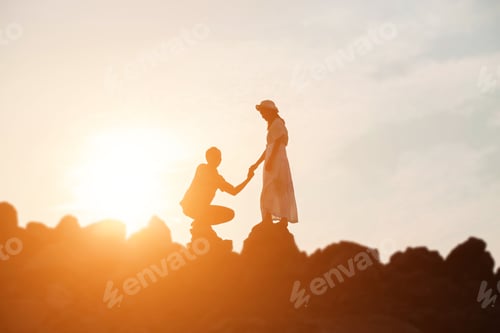 Preview: Couple Enjoying Outdoors In A Wheat Field.