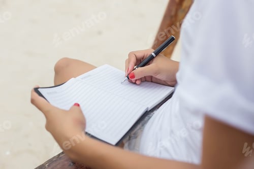 Preview: Woman Relaxing At The Seaside.
