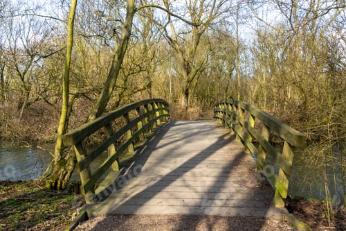 Preview: A Wooden Bridge Over The River In The Forest