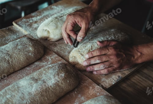 Preview: A Closeup Shot Of The Process Of Making Bread