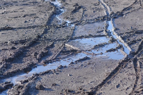 Preview: The Mud On The Road In A Rural Area