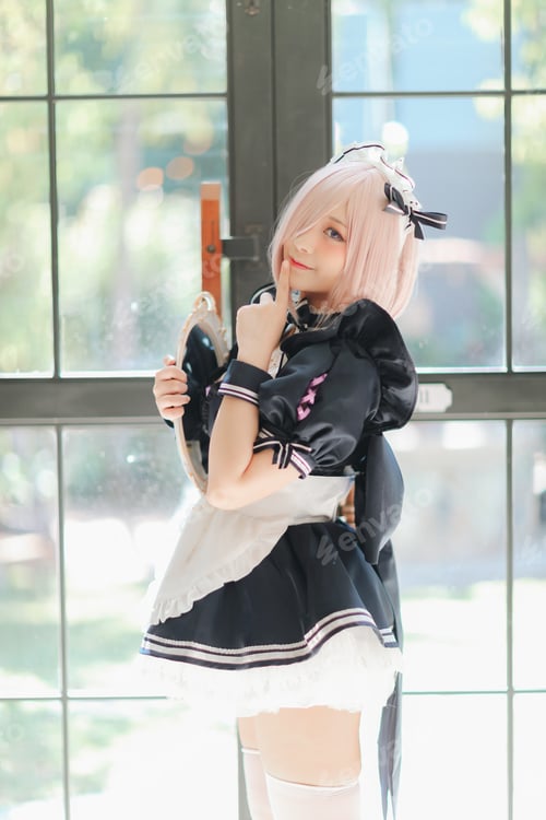 Preview: Japan Anime Cosplay Portrait Of Girl With Comic Maid Costume