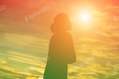 Vista previa: Young Woman Raise Hands Up For Her Success, Concept Of Success In Life.