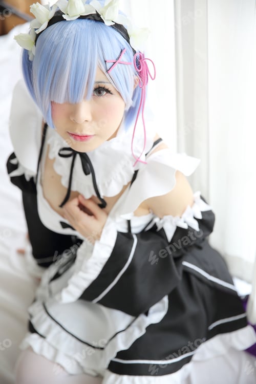 Preview: Japan Anime Cosplay Girl In White Tone