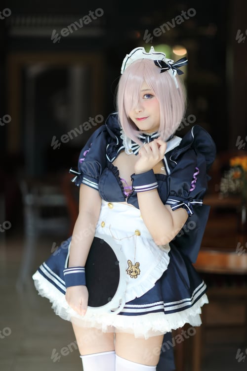 Preview: Japan Anime Cosplay Portrait Of Girl With Comic Maid Costume