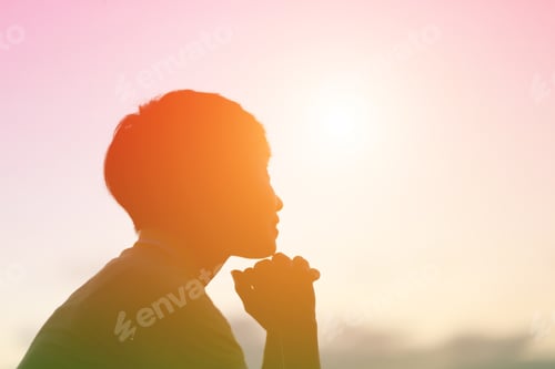 Preview: The Young Woman Stood Smiling Happily At Sunset.