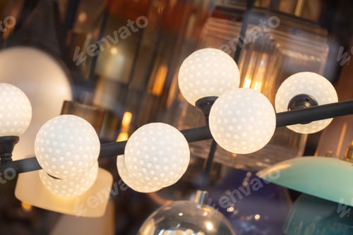 Preview: A Closeup Shot Of A Modern Lamp With White Bubbles