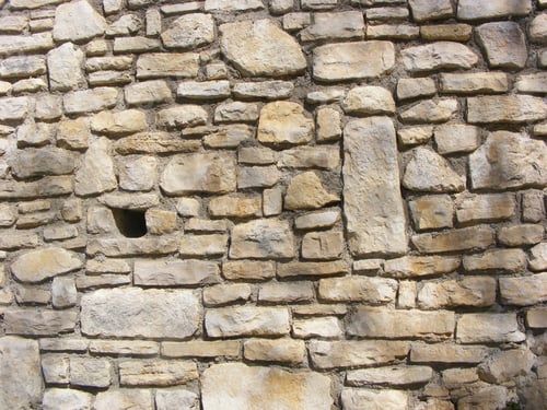 Preview: Closeup Of A Stone Wall Made Out Of Sandstones With Different Sizes, Daylight