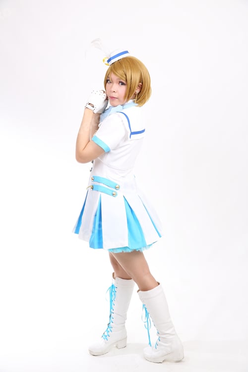 Preview: Portrait Cosplay Dancing Girl Isolated In White Background