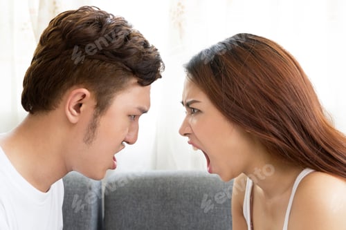 Preview: Young Asian Couple Argue To Each Others