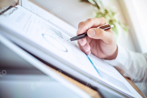 Preview: Close Up Of Male Business Working In Office.
