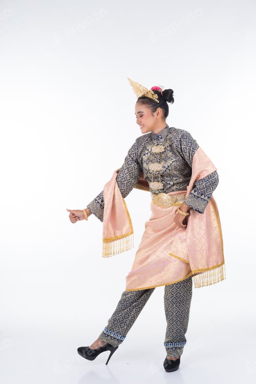 Preview: An Attractive Malaysian Traditional Female Dancer Performing A Cultural Dance Routine Called Tarian