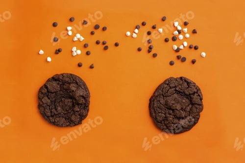 Preview: A Top View Of The Delicious And Sweet Chocolate Chip Cookies