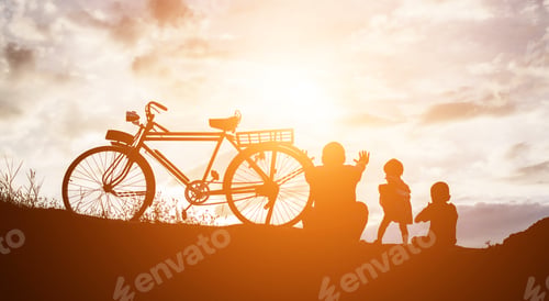 Preview: Biker Family Silhouette Father And Son