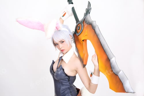Preview: Bunny Girl Isolated In White Background