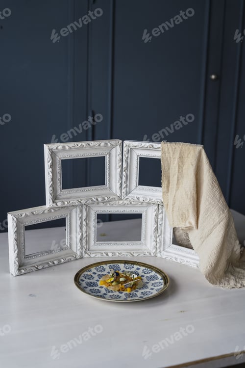 Preview: A Vertical Shot Of A Delicious Dessert With Fruits, Jelly, And Edible Flowers On A Plate On The