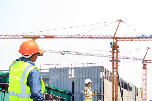 Preview: Engineers On Site Construction Of High Buildings.
