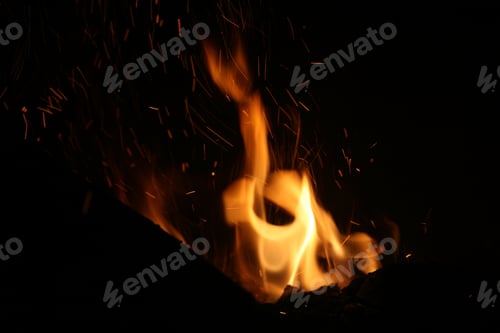 Preview: A Closeup Shot Of Fire Flames In The Dark