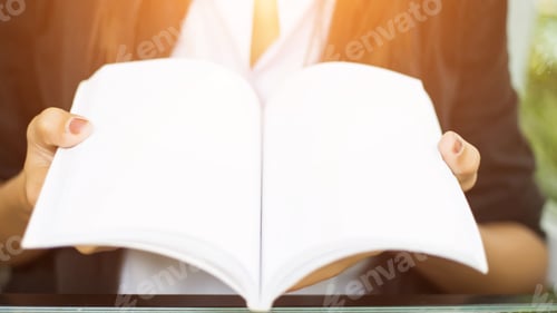 Preview: Looking At A Blank White Catalog With Copy Space