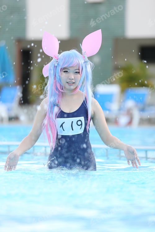 Preview: Asian Girl Cosplay With Swimsuit