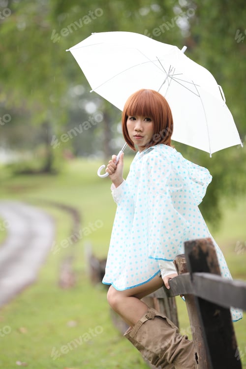 Preview: Girl On The Rain In Pine Forest