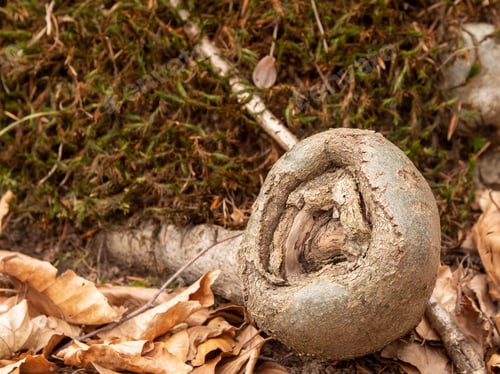 Preview: A Closeup Shot Of Round Roots On The Forest Ground