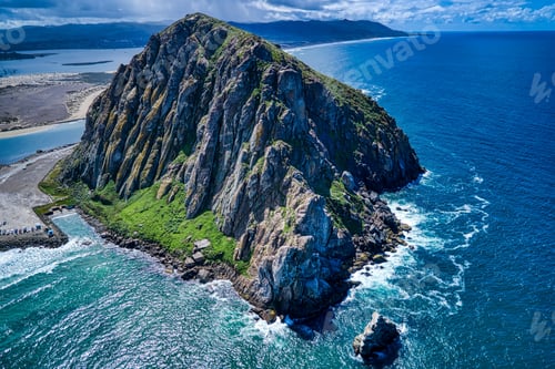 Preview: An Aerial Shot Of The Morro Rock In California At Midday