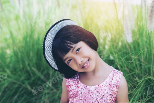 Preview: Playful Asian Girl Portrait Stock Photo