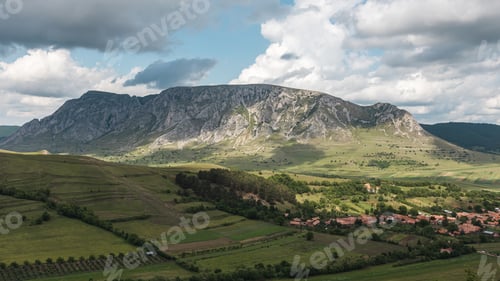 Preview: An Aerial Shot Of A Small Village In An Amazing Mountain Landscape In Transylvania, Romania