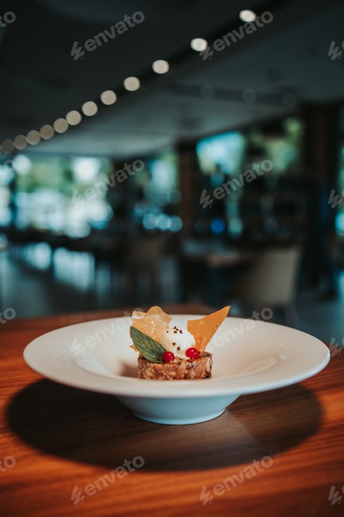Preview: A Closeup Of A Tasty Looking Dessert On A White Plate