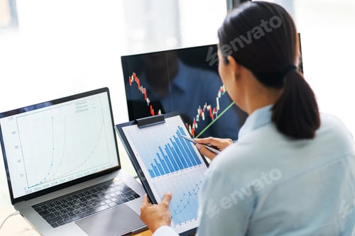 Preview: Stock Market Trading Graph In Futuristic Planing And Strategy Forex Trading Graph Concept.