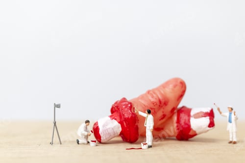 Preview: Miniature People : Painters Colouring Bloody Fake Finger For Halloween Party Props Decorations.