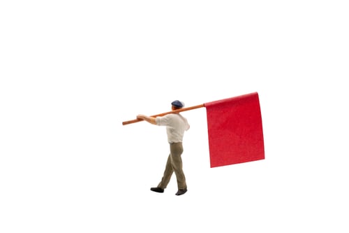 Preview: Miniature People Holding Megaphone With Flags Isolated On White Background With Clipping Path