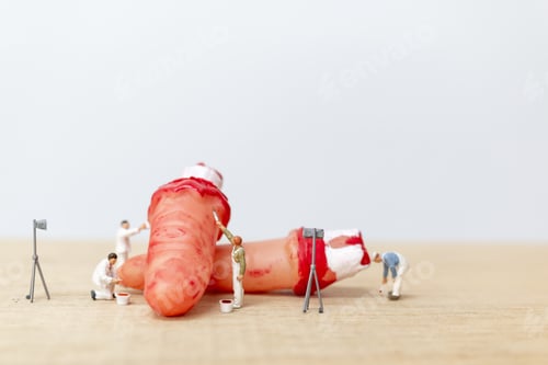Preview: Miniature People : Painters Colouring Bloody Fake Finger For Halloween Party Props Decorations.