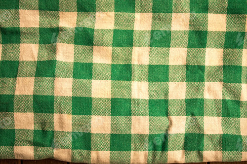 Preview: A Closeup Shot Of A Green And White Checkered Tablecloth