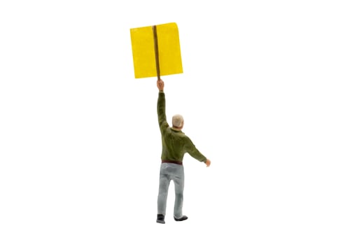 Preview: Miniature People , Protester Isolated On White Background With Clipping Path