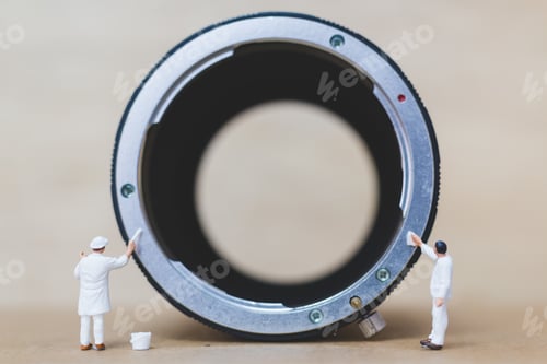 Preview: Miniature People : Worker Team Checking The Pipe , Plumbing Repair Service Concept