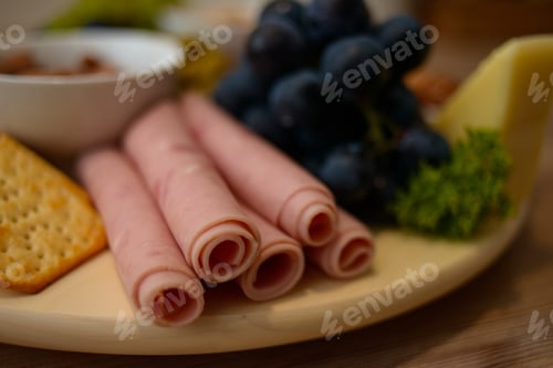 Preview: A Closeup Shot Of Some Ham On A Snack Platter