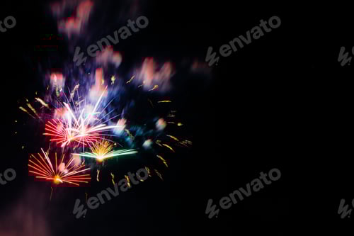 Preview: Dark Sky With Colorful Firework Blast