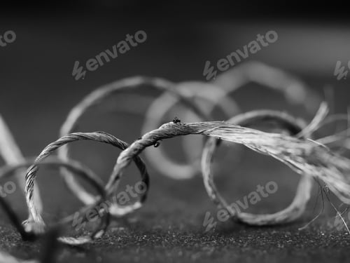Preview: A Dramatic Grayscale Of Metal Cable Wire Details On Blurred Background