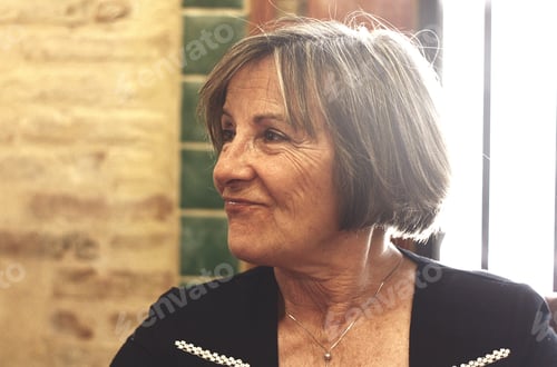 Preview: A Closeup Shot Of An Elderly Female Smiling