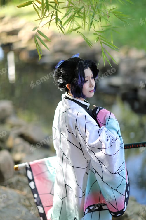 Preview: Portrait Of A Girl With Comic Costume In Japanese Theme Garden